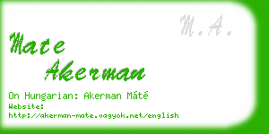 mate akerman business card
