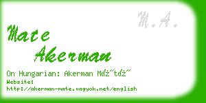 mate akerman business card